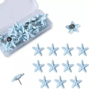 Aoxsie 24pcs 장식용 푸시 핀 불가사리 엄지손가락 압정 게시판 사무실 정리 홈용