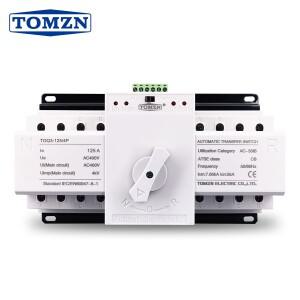 ATS 4P 125A 3상 4선 230V MCB  이중 전원 자동 전환 스위치 TOMZN TOQ3-4P/125 PV 도시 발전기