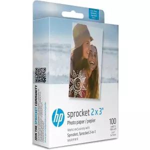HP Sprocket 호환 2x3인치 프리미엄 Zink 접착식 후면 인화지 100매 오리지널 버전