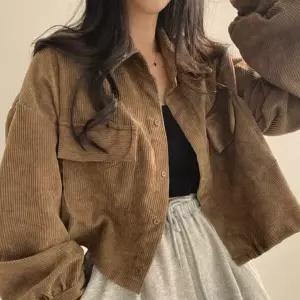 |CCJ6F47|여성용 코듀로이 벌룬 크롭 재킷 봄가을 시즌용