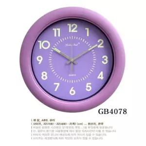 [룽스_61]GB4078 무소음 원형 벽시계 스탠드시계 보라