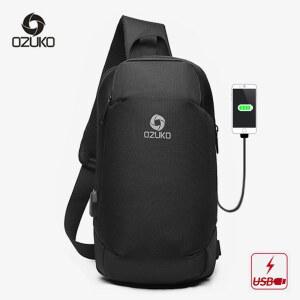 [기타][OZUKO] 출퇴근 남성용 슬링백 크로스백 패션가방 여행보조가방+SUB포트