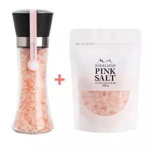 [화산수천일염]핑크솔트그라인더 + 핑크소금 리필용 300g SET