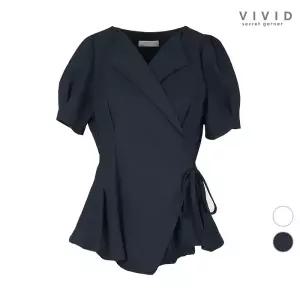 [비비드시크릿가너][VIVID SG] 셔링어깨퍼프소매 랩자켓 VS121013