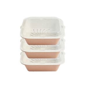 이지앤프리 콜랜더 채반 보관용기 샐러드용기, 1.5L, 3개입, 1세트