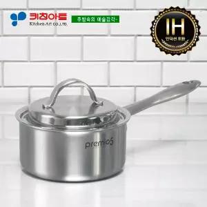 [퀸센스]키친아트 프리미오5(IH) 통오중(5PLY)냄비 16CM편수