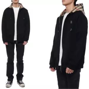 [버버리] 남성 체크 후드집업 (8060705 BLACK 24S)