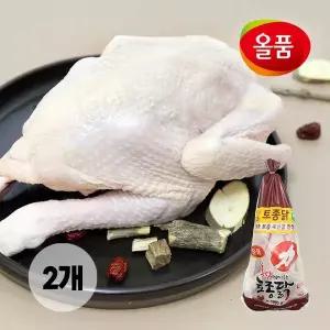 [올품] 홍삼먹인 토종닭(18호) 2수 (1,750gx2수)+부재료 2팩 증정