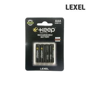 렉셀 블랙 e-keep 프로 충전지 1000mAh AAA형 4개입 LH100-3AH45