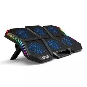 노벨뷰사이언스 쿨러몬스터 F6 RGB 노트북 쿨러 거치대 블루