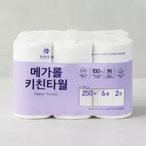 신선도원 메가롤 키친타월 250매*6롤