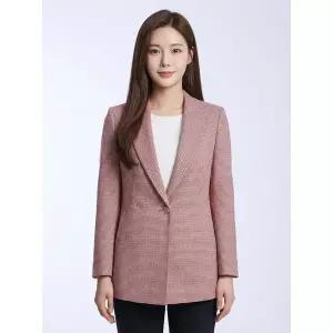 [올포유]여름 여성 잔체크 테일러드 원버튼 자켓 ALKKL3231 500_P360518030