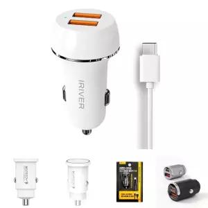 IRIVER)차량용급속충전기(IHA-CQ36WD QC3.0 C-TYPE 2구)/시거잭/충전기/차량/자동차/핸드폰/충전/고속충전