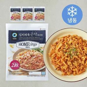 청정원 호밍스 김치제육 곤약볶음밥 (냉동) 200g 4개