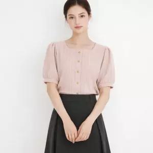 (택가 89000원)[샐리] 골드버튼퍼프반팔자켓_I6B-CJK001
