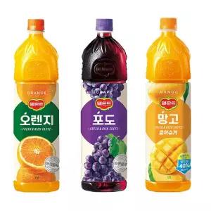 델몬트 100% 오렌지 포도 망고 주스 음료수 1.5L 6개