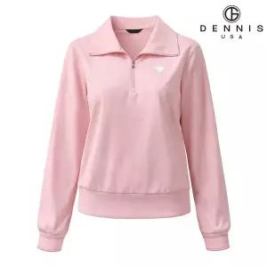 [데니스골프][DENNIS] 26SS신상 여성 와이드카라 집업 긴팔 카라티_NARSLTS053