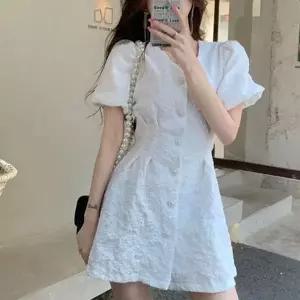 원피스 플레어 플라워 데이트 여성 원피스 여름 민소매 브이넥