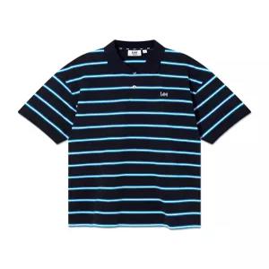 LEE 스트라이프 피케 반팔 티셔츠 네이비 LE2602ST41 NA
