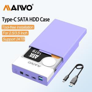 MAIWO 2.5/3.5인치 외장 스지 HDD 케이스 SATA 10Gbps USB3.0 SSD 하드 드라이브 인클로저 UASP 지원 24TB
