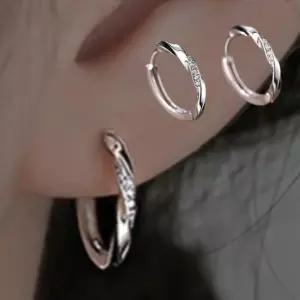 은침 알러지 방지 큐빅 링 원터치 귀걸이 여자 데일리 심플 이어링 패션 악세사리