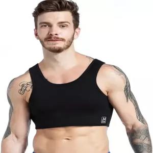 JOCKMAIL 남성 네오프렌 브레이스 조끼 가슴 지지 스트랩 피트니스 체육관 스포츠 브라 압박