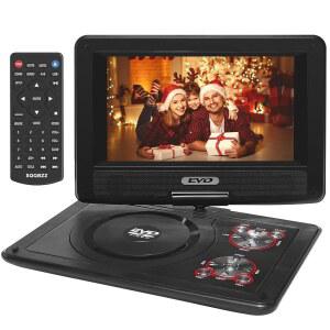 11.5인치 휴대용 DVD 플레이어 9.5인치 회전 화면 5시간 충전식 배터리 자동차 DVD 플레이어 지원 CD / DVD / SD 카드 / USB 지역 무료 듀얼 스피커 블랙 u2026