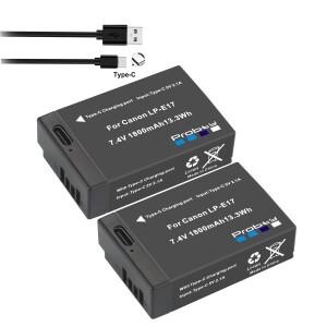 1800mAh LP-E17 LP 타입-C 충전 배터리 (캐논 호환호환 EOS RP 200 250D M3 M5 M6 T6i T6s 800D 77D Kiss X