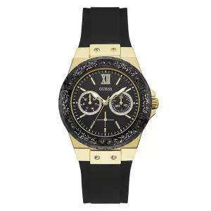 GUESS 게스 39MM 크리스탈 실리콘 시계 블랙/골드톤 그외 각종 577305