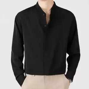 남성 긴팔 셔츠 차이나카라 헨리넥 링클프리 와이셔츠