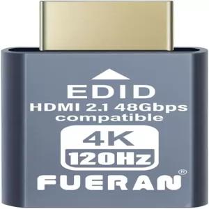 퓨란 4K 120Hz HDMI 2.1 더미 플러그 - PC VR 헤드셋 및 암호화폐 채굴 EDID 헤드리스 고스트 디스플레이