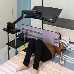 누워서 하는 컴퓨터 데스크탑 게이밍 pc방 책상 피씨 노트북 거치대 선반