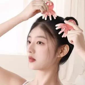 문어 마사지기 시원한 얼굴 머리 두피 괄사 림프 손마사지기 휴대용 지압기 브러쉬 관리 지압 헤어