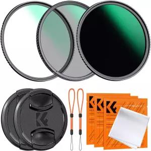 K F 컨셉 52mm CPL MCUV ND1000 렌즈 필터 2개 캡 키트 방수 편광 자외선 차단 24층 코팅이 된 고정 중성