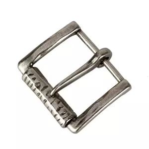 1pcs 40mm 레트로 실버 패턴 새겨진 남자 핀 허리 롤러 단일 프롱 클립 Leathercraft 벨트에 대 한 버클
