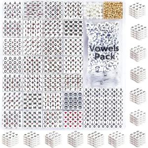 추가 모음과 숫자가 포함된 DoDobead 1650개 문자 비즈 키트 팔찌 제작용 알파벳 우정 완벽합니다
