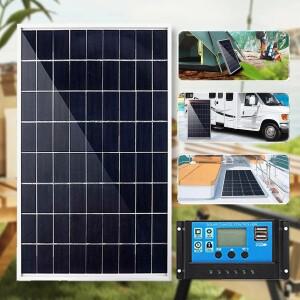 300W/600W 태양광 패널 키트 12V 100A 컨트롤러 전원 휴대용 배터리 호환용 충전기 야외 캠핑 모바일 RV용