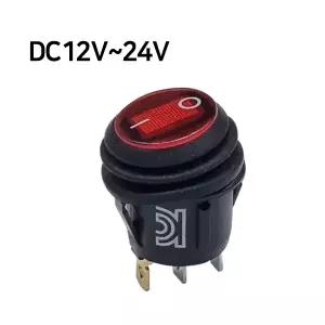 DC전용 방수 원형 토글 온오프 스위치 LED 레드 12V 24V 겸용 SPS008