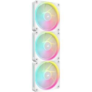 CORSAIR iCUE LINK LX120 RGB 120mm PWM 팬 트리플 팩 u2013 듀얼 라이트 루프 포함 시스템 허브 에어가이드 기술 화이트