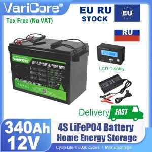 12V/12.8V 340Ah 200Ah 180ah LiFePO4 배터리 리튬 인산철 인버터 RV 캠핑 오프로드 태양광 풍력 14.6V 충