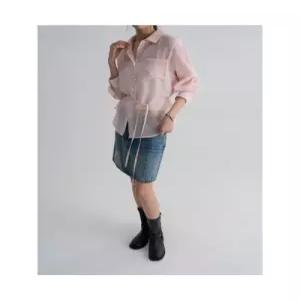 에잇세컨즈 스트라이프 시어 변형 셔츠 라이트 핑크 356364SM6Y