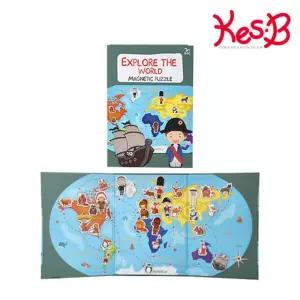 세계지도 자석퍼즐x1개 세계여행퍼즐 유아용지도퍼즐