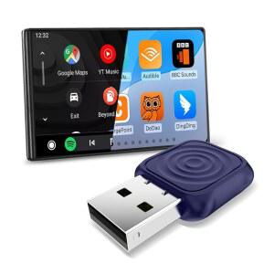 CarlinKit MiNi 울트라 무선 CarPlay 및 USB-A/USB-C 플러그 OEM 품질 사운드 유지 OTA 업데이트 - 안드로이드 자동차용 자동 제어 업그레이드 유선 앤 플레이 마이크, 어댑터