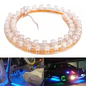 유연한 LED 스트립 PVC DRL 24cm 엔젤 아이 자동차 바이크 오토바이 블랙 번호판 라이트 만리장성 1 개