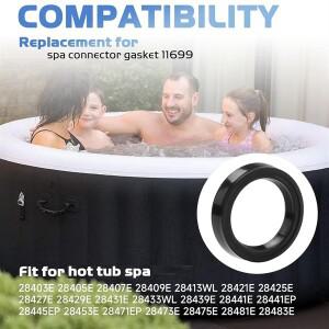 보라식 커넥터 교체 부품 4Pcs 11699 Intex Pure Spa 용 풀 펌프 온수 욕조 O-링 고무 와셔
