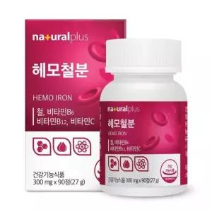 온가족 철분 300mg 90정 3개월분 40대여성종합비타민 생리철분제