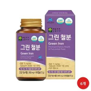온가족건강 그린철분 유산균배양물 철분 혈액관리 6박스 대용량