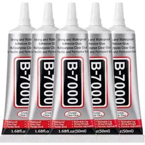 라인스톤용 B7000 클리어 5Pcs 50mL 강력 B-7000 주얼리 비드 보석 정밀 팁 수리용 퀵 드라이 비즈블링