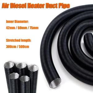자동차 캠핑 트럭 캐러밴용 에어 디젤 히터 덕트 파이프 튜브 호스, 42mm, 60mm, 75mm, 내경 스트레치 길이