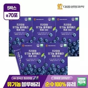 대웅생명과학 프리미엄 유기농 블루베리 퓨레 100 14포 5박스 / 미국산 안토시아닌 스틱 즙 주스